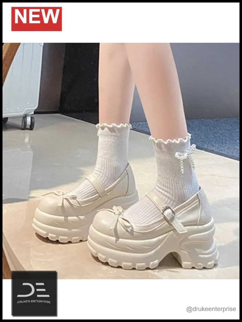 Women's Mary Jane Platform Shoes Comfortable Chunky Heel Ankle Strap Round Toe